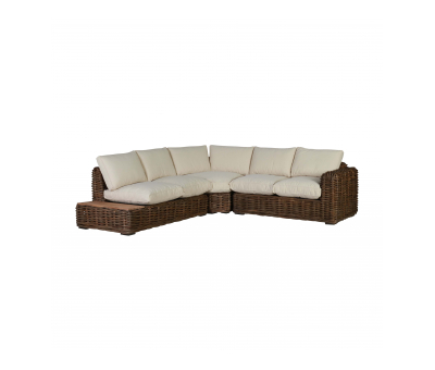 rattan cane corner settee with cushions
