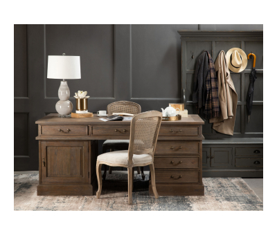 block and chisel partners desk in brown