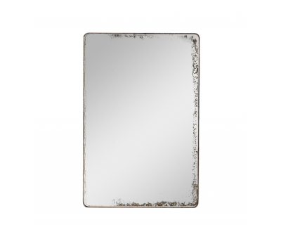 Round cornered rectangle mirror with metal frame