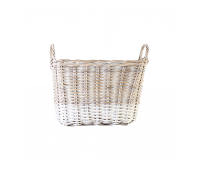 Block & Chisel kubu rattan basket with white stripe