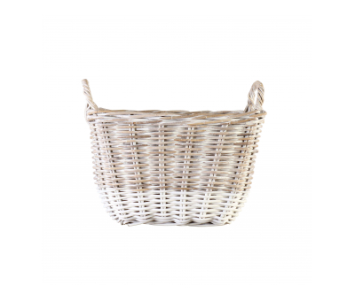 Block & Chisel kubu rattan basket with white stripe
