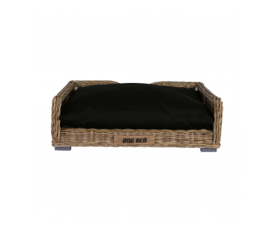 Rattan dog bed with cushion