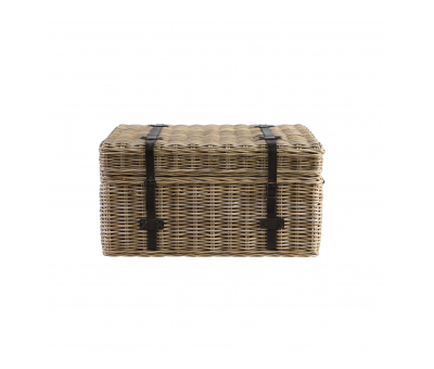 Block & Chisel kubu rattan basket with leather straps