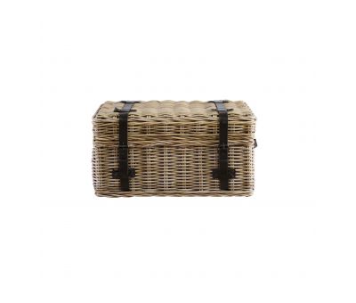 Block & Chisel kubu rattan basket with leather straps