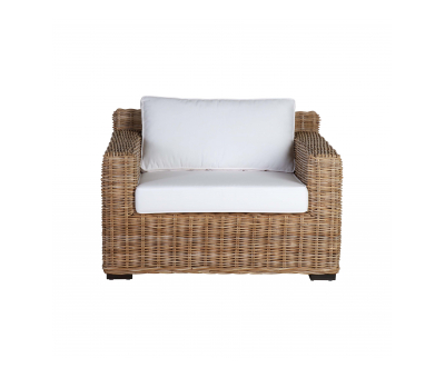 grey wash kubu rattan lounge chair