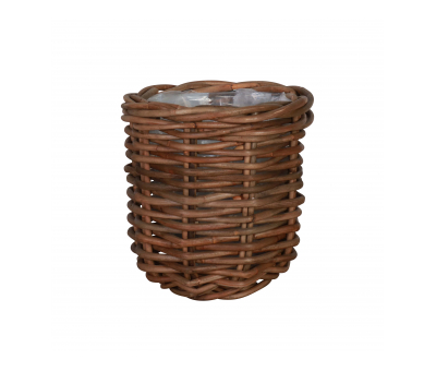 Natural thick weave basket with plastic lining