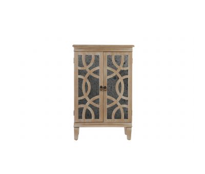 Block & Chisel wooden bedside table with antique mirror detail Château Collection