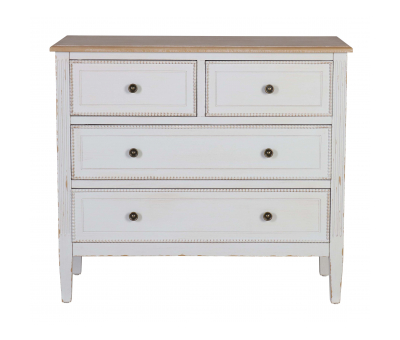 4 drawer chest with round handles and wooden top Château Collection