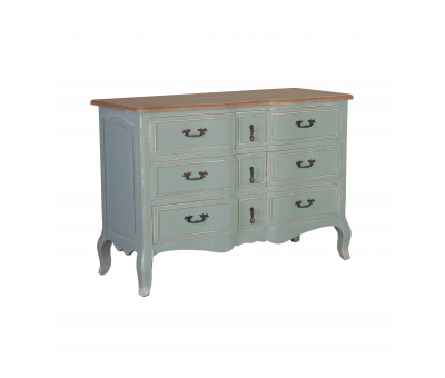 aqua french style chest of drawers