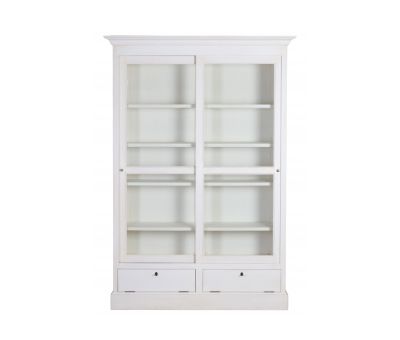 antique white sliding door bookcase 