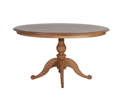 Round dining table in solid weathered oak