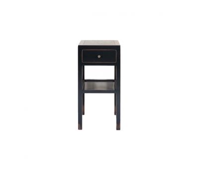 Block & Chisel solid weathered oak bedside table in black