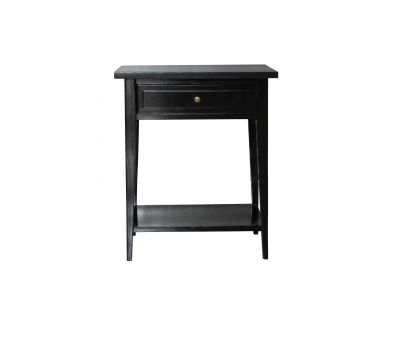 Block & Chisel Bedside table wrigley black lacquered 