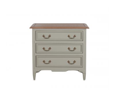 french provincial style 3 drawer pedestal in biscuit and weathered oak