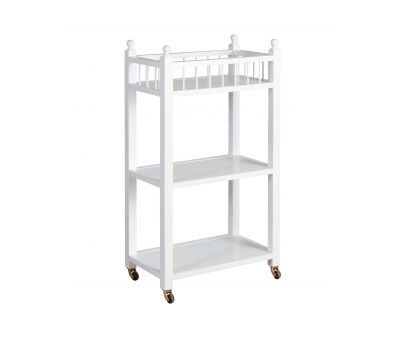 flat white liz bathroom trolley on castors