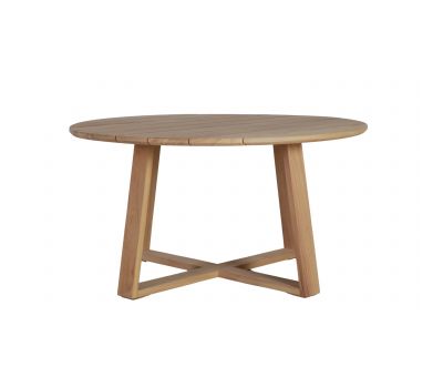 Outdoor round dining table in Iroko