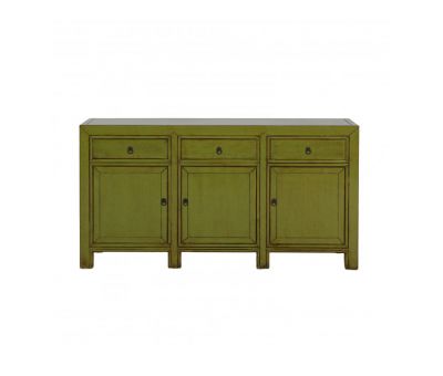 olive green lacquered sideboard with drawers and doors Indochine collection