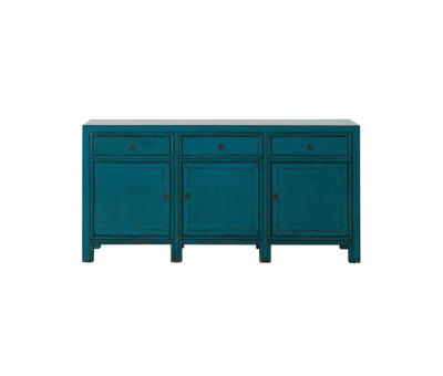 teal blue lacquered chinese sideboard with storage