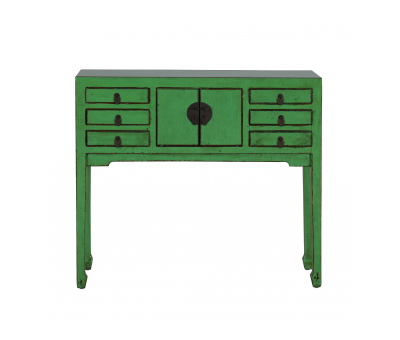 green lacquered chinese console 