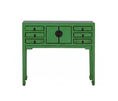 green lacquered chinese console 