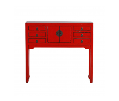 red lacquered chinese console