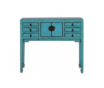 turquoise lacquered chinese console 