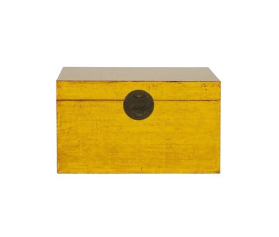 yellow lacquered storage kist