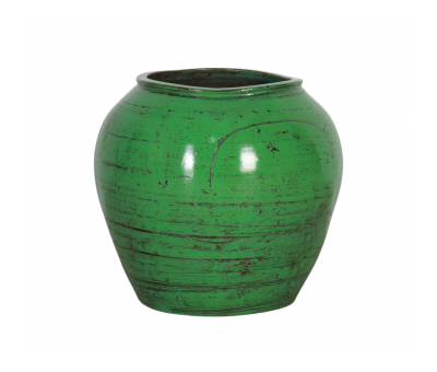 green lacquered asian inspired pot