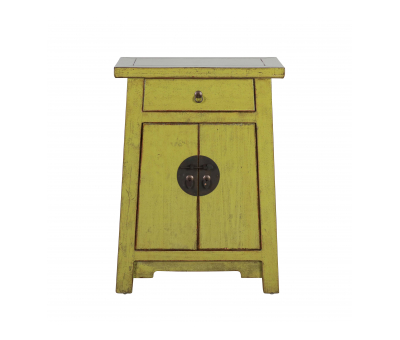 Lime green chinese cabinet 2 cupboards 1 drawer