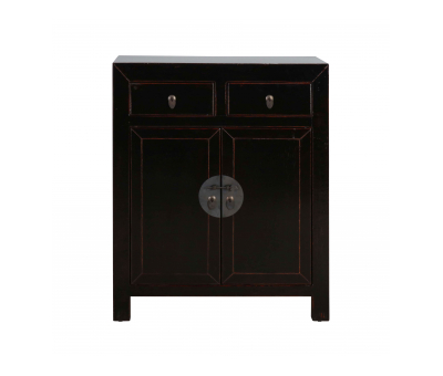 Black lacquered chinese cabinet with storage