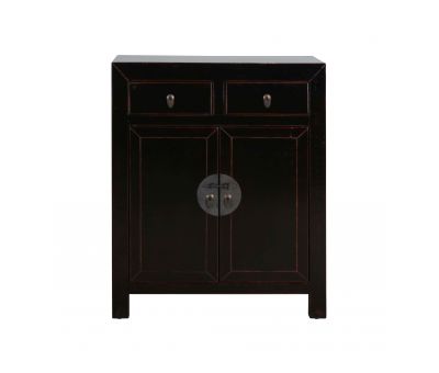 Black lacquered chinese cabinet with storage