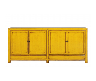 yellow lacquered sideboard with 4 doors Indochine collection 