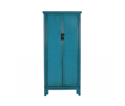 blue lacquered Chinese cupboard