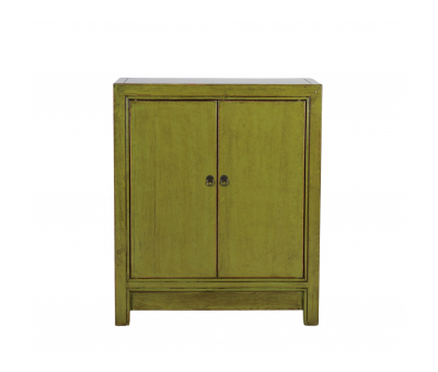 Olive green lacquered chinese cabinet