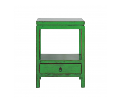 green lacquered bedside with 1 drawer