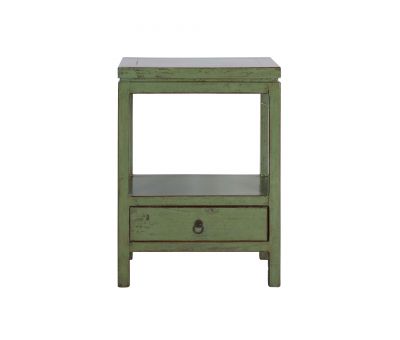 khaki lacquered bedside table with 1 drawer