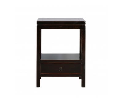 Black lacquered bedside with 1 drawer