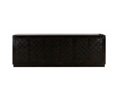 black oriental sideboard with 6 doors
