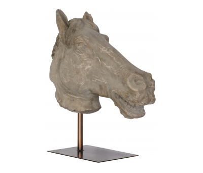 Block & Chisel polyresin horse head on metal stand