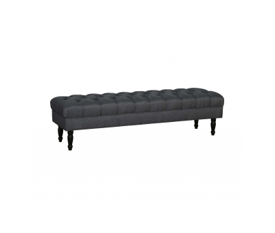 Charcoal buttoned ottoman 
