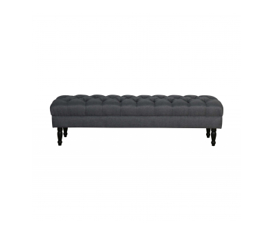 Charcoal buttoned ottoman 