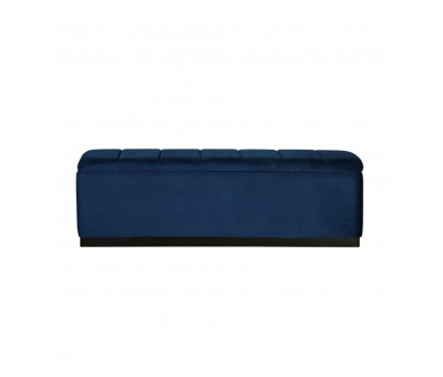 blue velvet upholstered bedend with storage 
