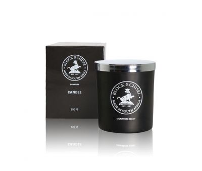 Block & Chisel signature scent mat black candle glass container 