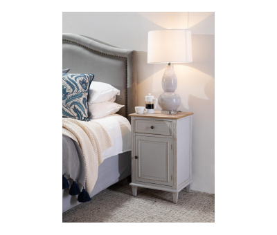 Henri - 1 Drawer bedside table with wooden top