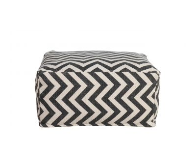 black and white chevron print naksha pouffe