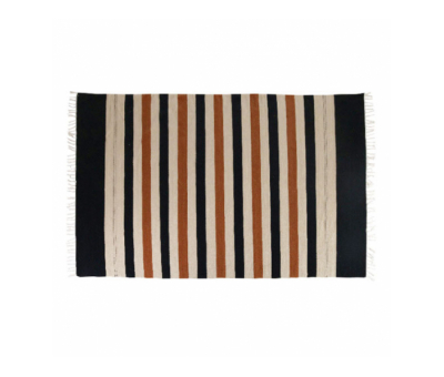 brown and rust stripe rug