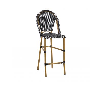 black and white synthetic barstool