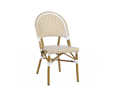 cream and white synthetic dining chair 