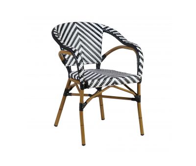 black and white synthetic armchair