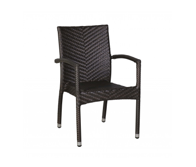 Outdoor armchair in synthetic rattan